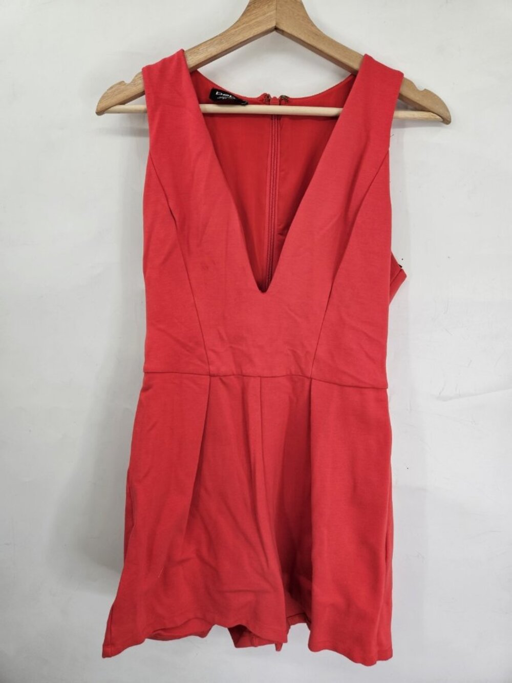 Bebe Romper Womens M Salmon Pink Back Zip Short Party Club Y2K One Piece Outfit